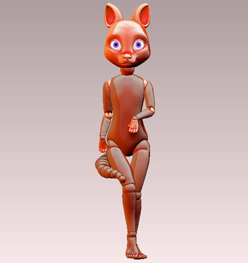 ball jointed fox 3D Print Model .c4d .max .obj .3ds .fbx .stl .blend