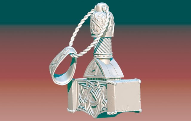 mjllnirthors hammer 3D Print Model .c4d .max .obj .3ds .fbx .stl .blend 
