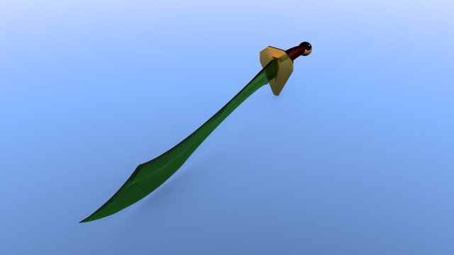 elven sword 3D Model .c4d .max .obj .3ds .fbx .stl .blend 