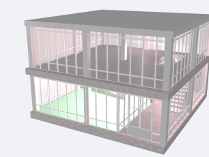 2-floor mall simple model 3D-Modell