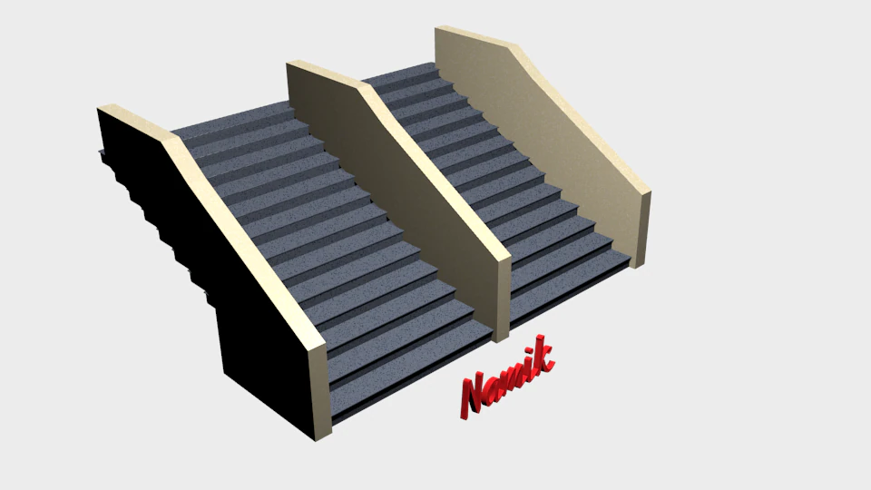 stairs for street 3D Model .c4d .max .obj .3ds .fbx .stl .blend 