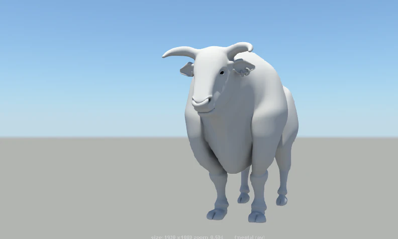 3d bull clean topolodgy mesh 3D Model .c4d .max .obj .3ds .fbx .stl .blend