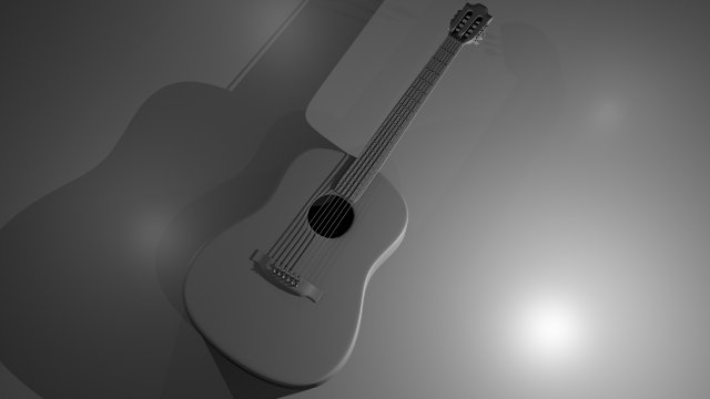 acoustic guitar 3D Model .c4d .max .obj .3ds .fbx .stl .blend 