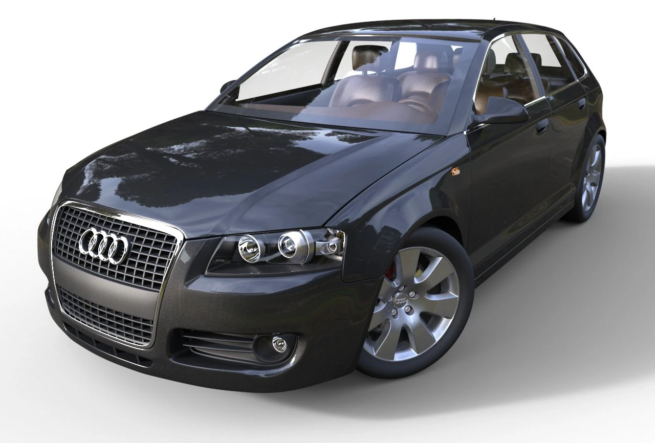 audi a3 sportback 2008 3D Model .c4d .max .obj .3ds .fbx .stl .blend 