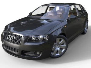 audi a3 sportback 2008r Model 3D