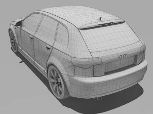 audi a3 sportback 2008 3D Model