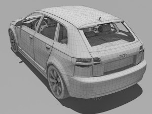 audi a3 sportback 2008 3D मॉडल