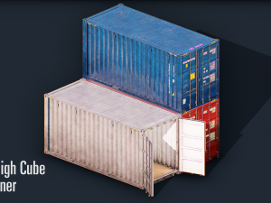 shipping container pack 3D Модель