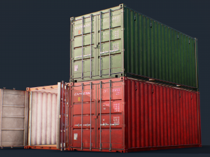 shipping container pack 3D Модель