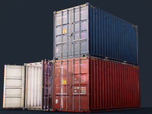 shipping container pack 3D Модель