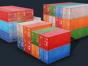 shipping container pack 3D Модель