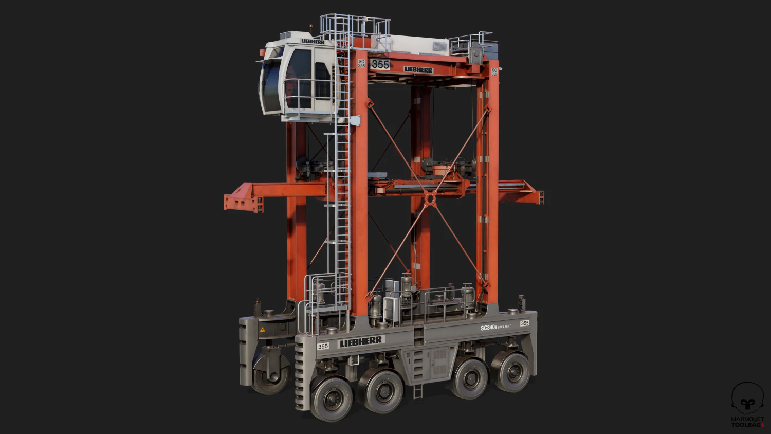 straddle carrier 3D Model .c4d .max .obj .3ds .fbx .stl .blend 