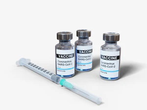 vaccino con siringa Modello 3D