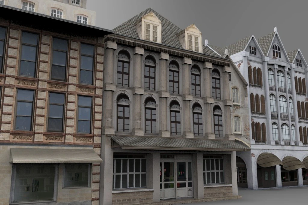 buildings for mobile games 3D Model .c4d .max .obj .3ds .fbx .stl .blend