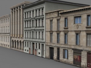 low poly buildings 3D Model