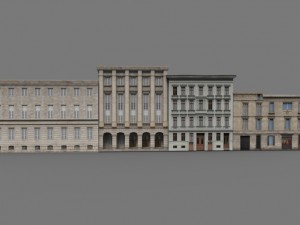 low poly buildings 3D Model