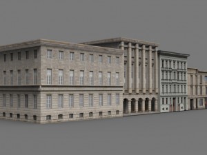 low poly buildings 3D Model