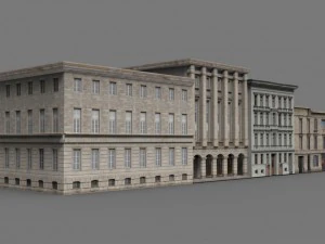 low poly buildings 3D Model