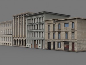 low poly buildings 3D Model