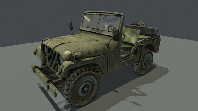 jeep 106 low poly 3D Model .c4d .max .obj .3ds .fbx .stl .blend 