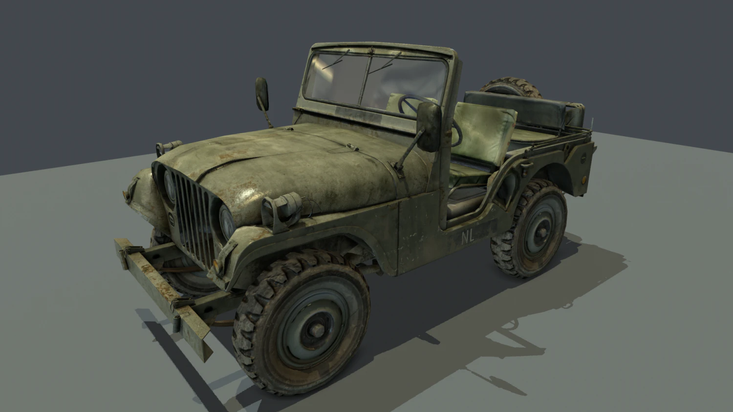 jeep 106 low poly 3D Model .c4d .max .obj .3ds .fbx .stl .blend