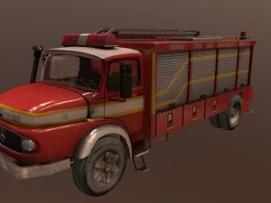 fire truck low poly 3D Model