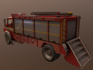 fire truck low poly 3D Model