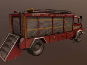 fire truck low poly 3D Model
