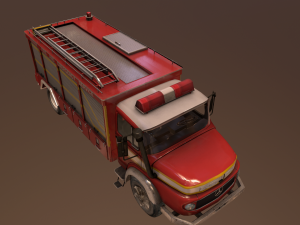 fire truck low poly 3D Model