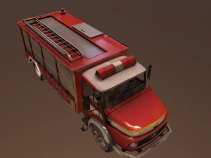 fire truck low poly 3D Model