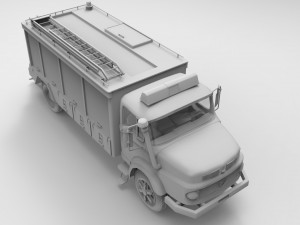 fire truck low poly 3D Model
