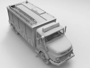 fire truck low poly 3D Model