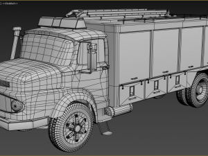 fire truck low poly 3D Model