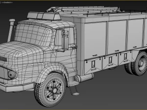 fire truck low poly 3D Model