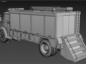 fire truck low poly 3D Model