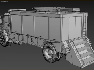 fire truck low poly 3D Model
