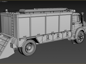 fire truck low poly 3D Model
