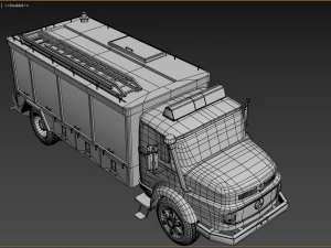 fire truck low poly 3D Model
