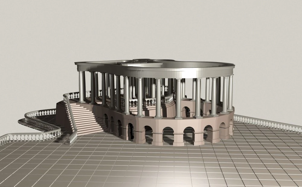 Pavillon 3D Modell .c4d .max .obj .3ds .fbx .stl .blend 