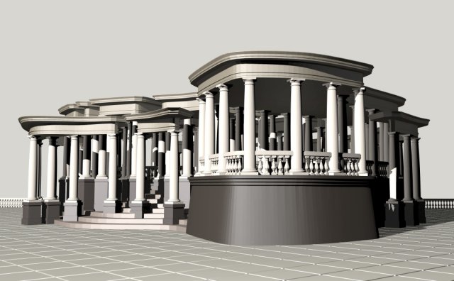 pavilion 3D Модель .c4d .max .obj .3ds .fbx .stl .blend 