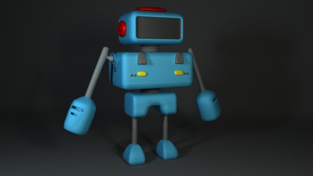 cartoon robot rigged 3D Model .c4d .max .obj .3ds .fbx .stl .blend 