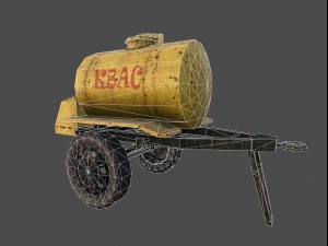 barrel for sale drinks ussr low poly Model 3D