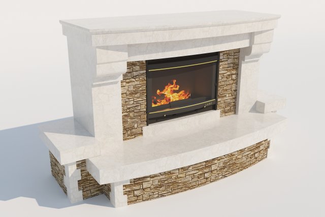 fireplace marble 3D 모델 .c4d .max .obj .3ds .fbx .stl .blend 