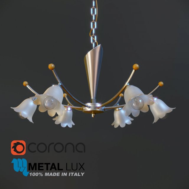 chandelier metal lux lotto 80166 3D Модель .c4d .max .obj .3ds .fbx .stl .blend 