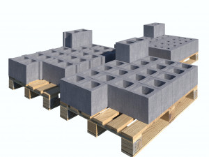 concrete blocks on pallets 3D मॉडल