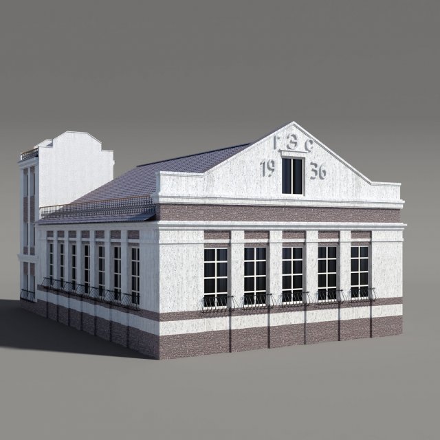 hydroelectric power station 1936 3D Model .c4d .max .obj .3ds .fbx .stl .blend 