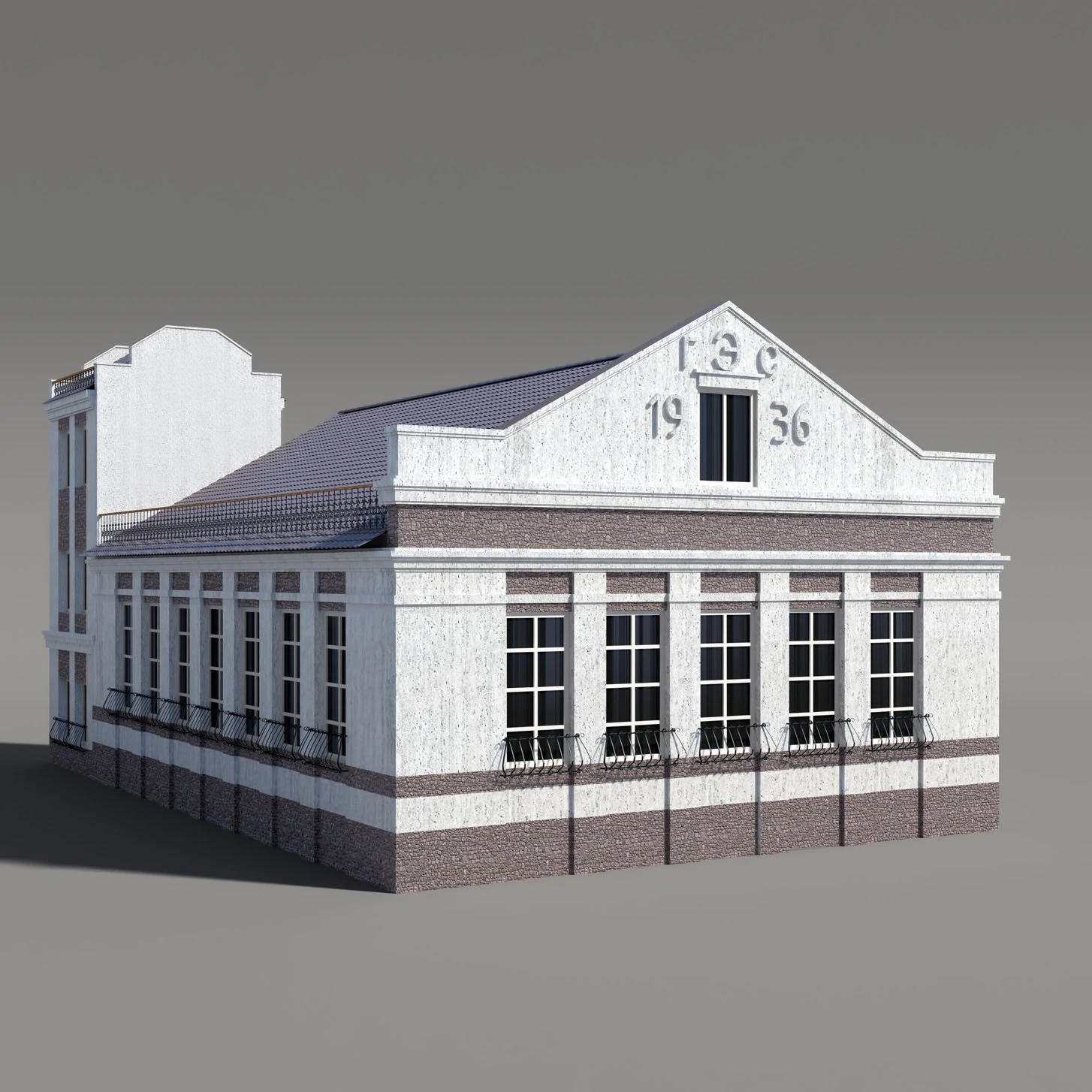 hydroelectric power station 1936 3D Model .c4d .max .obj .3ds .fbx .stl .blend 