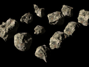 detailed meteorites set 3D Model