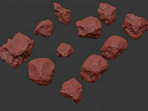 detailed meteorites set 3D Model