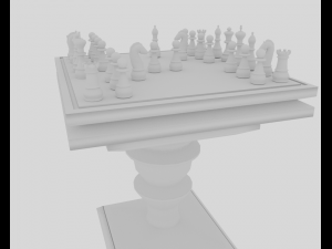 chess table and pieces blend file 3D Model
